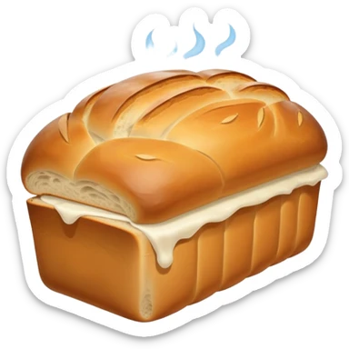 freshly baked loaf of bread with steam rising sticker