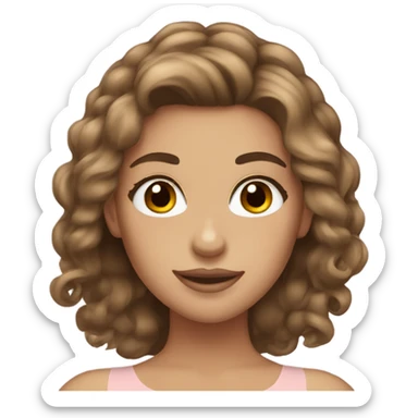 tan brown hair long eyelashes ballerina sticker