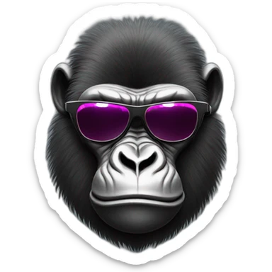 Cool punk looking gorilla with shades sticker