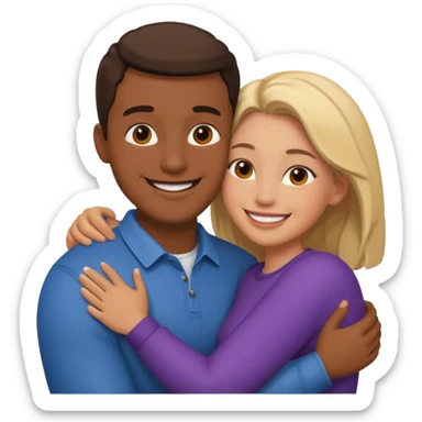 couples hug sticker
