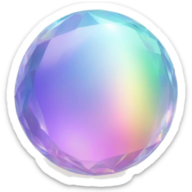 Iridescent pastel Rainbow crystal sphere sticker