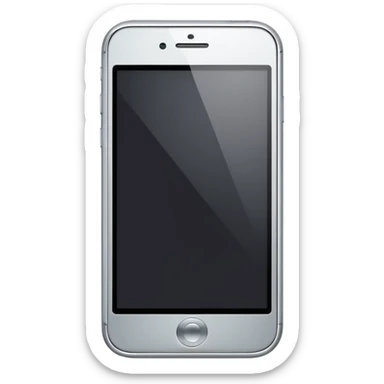 simple smart phone with a blank screen as an ios emoji sticker