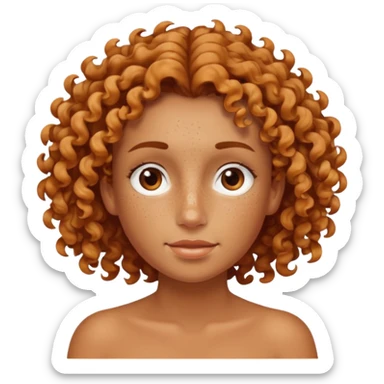 Tanned face with sea-salt curls and a freckled nose sticker