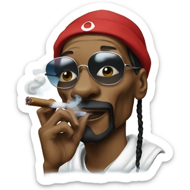 Snoop dogg in a crip outfit smoking cigar sticker