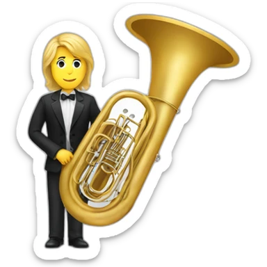 Longblondehair-smart-male-with-tuba-musician sticker