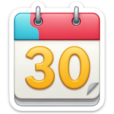 CALENDAR EMOJIS WITH NUMBER 30 sticker