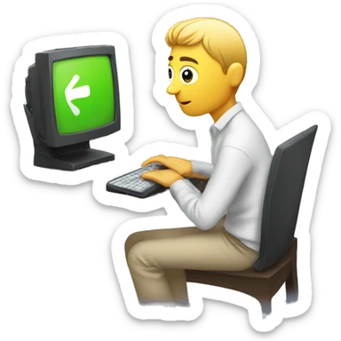 a person watching a video on the computer for 24 hours sticker