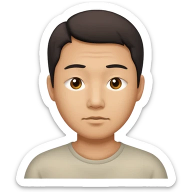 asian skinny fat man sticker