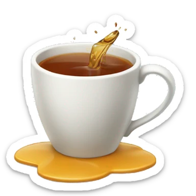 cup of tea spilling sticker