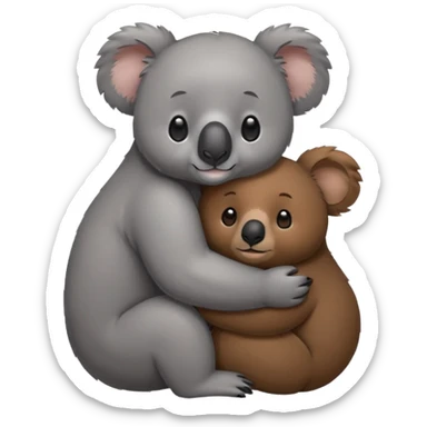 Koala cuddles with bear sticker