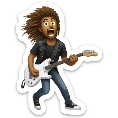 Head banging guitarist  sticker