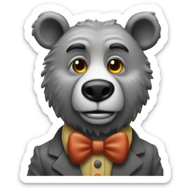 realistic-grey-bear-like-a-clown sticker