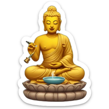buddha with hookah sticker