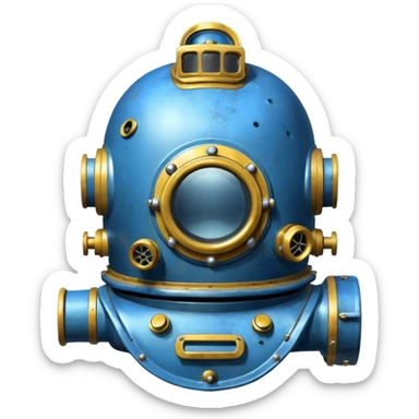 blue diving helmet sticker