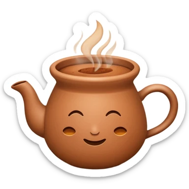 generate an ios genmoji of a chai in a kulhad sticker