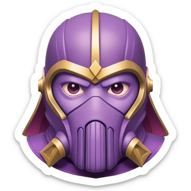 Thanos wearing pink Squid Game guard mask with triangle symbol sticker
