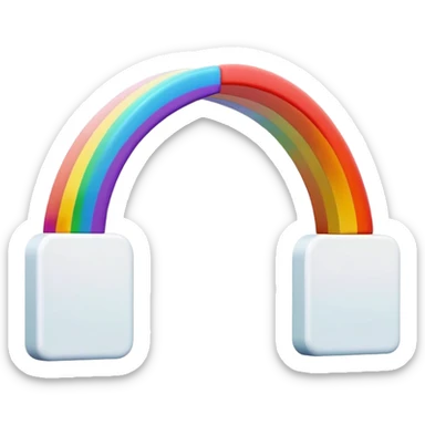 white heart with rainbow arch sticker