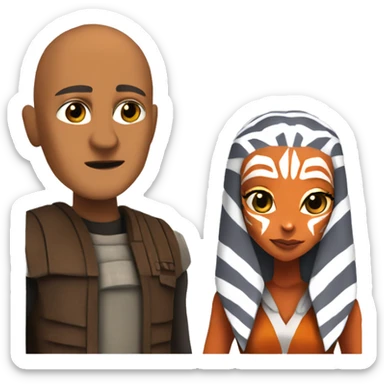 Ahsoka Tano in a relationship with a bald guy sticker