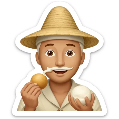 some guy eating 1kg of mozzarella, make it nepalese sticker