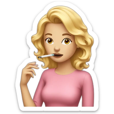 Blonde girl vaping sticker