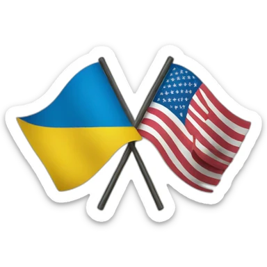 Ukrainian and USA flags sticker