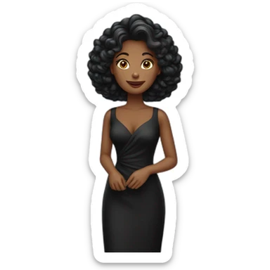 Mulher de vestido preto sticker