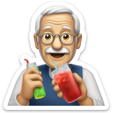Old man drinking kool aid sticker