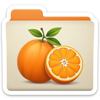 file folder with orange fruit picture  sticker