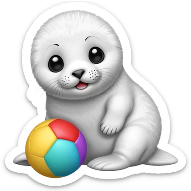 Baby seal with a fun sticker