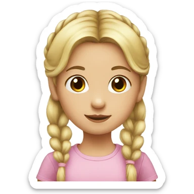 Little girl pigtails blonde head only sticker