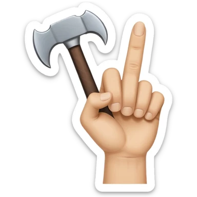 Generate axe em jacks hand sign which is kind of like an “L” made with your thumb, pointer, and middle finger — sticker