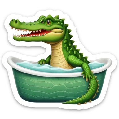 Crocodiles is showing in the bath tub sticker