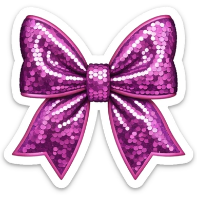 pink glitter sequin bow sticker