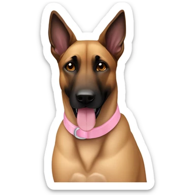 Belgian Malinois with light pink collar sticker