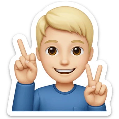 Smile face with middle fingers  sticker