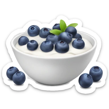 bowl of yogurt with blueberries  sticker