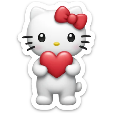hello kitty with heart sticker