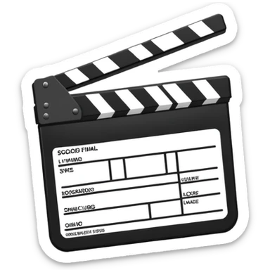 simplest possible clapperboard outline, bare minimum lines sticker