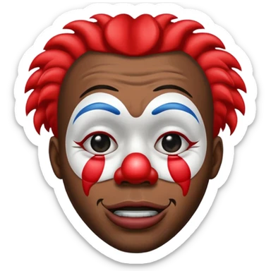 black guy with a clown face crying  sticker