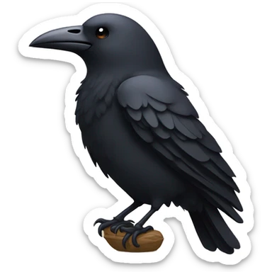 pensive emoji wiht a crow sticker