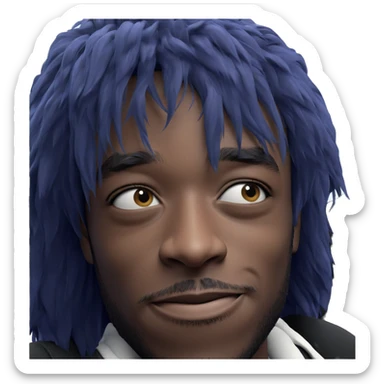 blue haired boy meme smile sticker