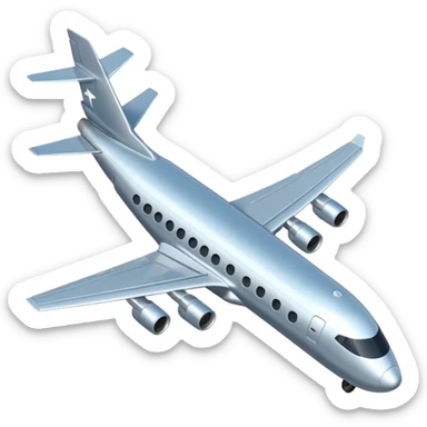 avion up view flat no-ismométrique sticker