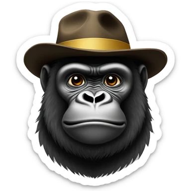 Gorilla with a hat on sticker
