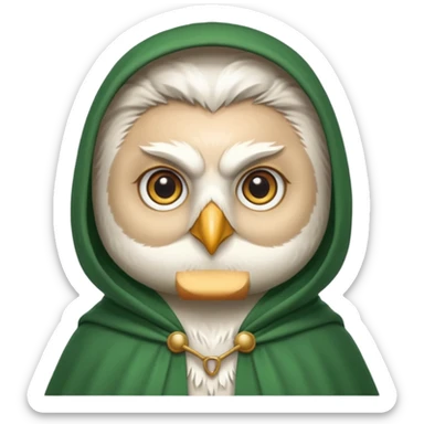 white owl professor in green cloak  sticker
