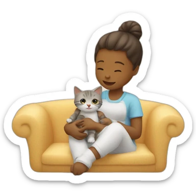 Cat babysitting a baby sticker