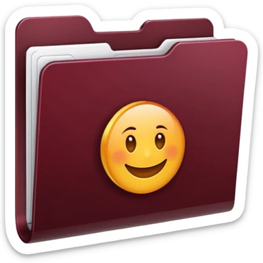 create a dark maroon folder emoji simple with transparent background sticker