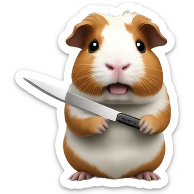 guinea pig with a knife sticker