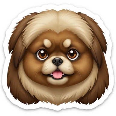 pekingese dog head  dark pekingese sticker