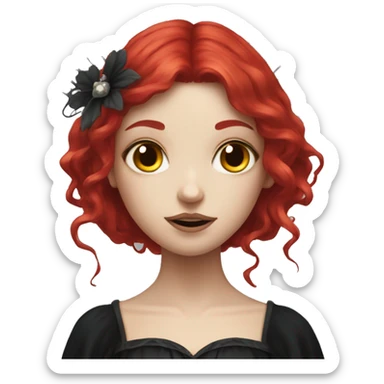 Gothic fairy with red hair  sticker