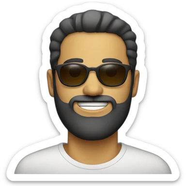 French dude with sunglasses and a trimmed beard sticker
